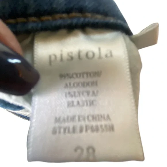 Pistola Mid Rise Distressed  Skinny Zip Ankle Medium Wash Denim Blue Jeans SZ 28 - Picture 10 of 12